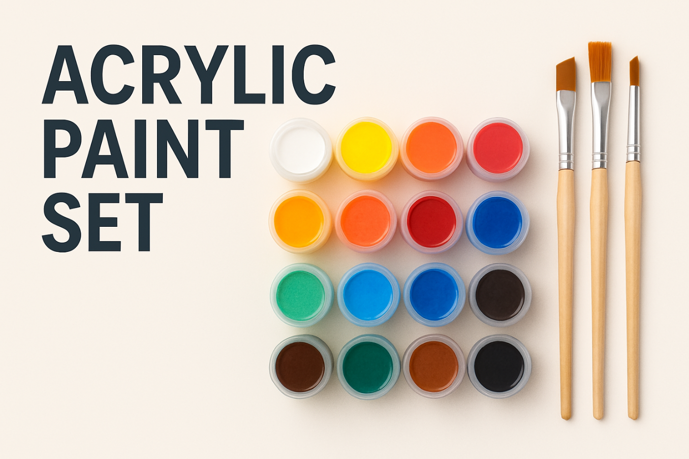 🎨 Acrylic Paint & Brushes Add-On — Enough For Two